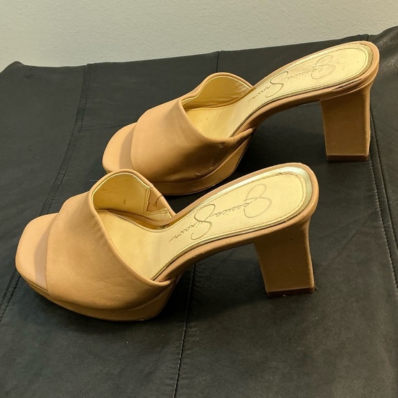 Jessica Simpson Tan Block Heels - Platform Slip-On (size 6M) - Picture 6 of 13